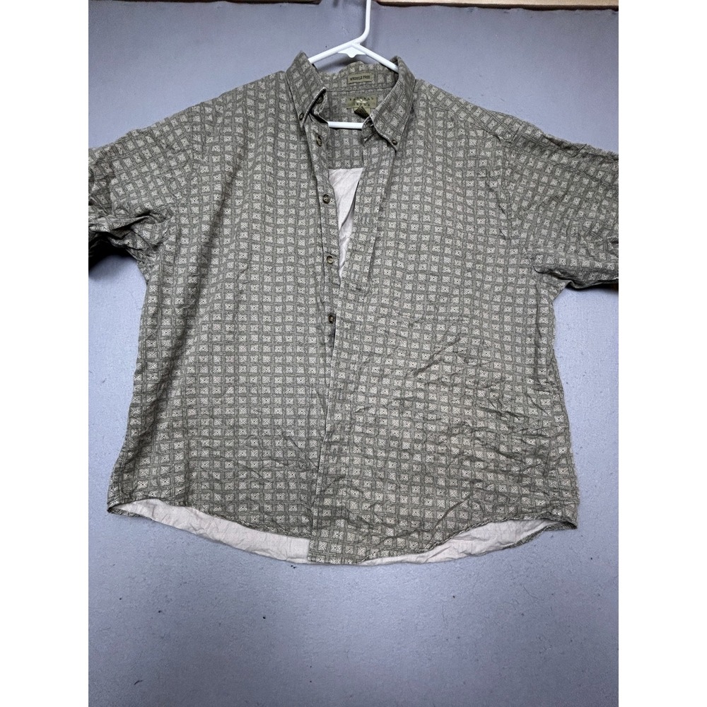 Natural Issue Button Down Shirt 100% Cotton Geometric Green XL Mens